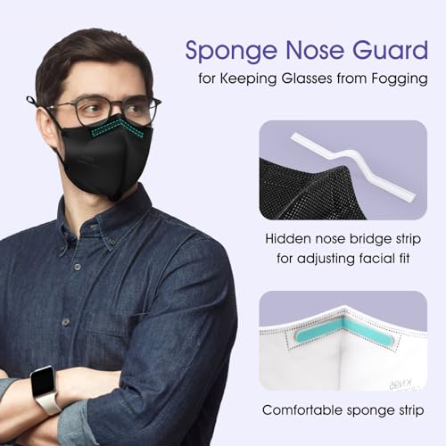 Semask KN95 Adjustable Masks 30 Pack, Individually Wrapped Disposable Respirator Masks with Adjustable Ear Loops