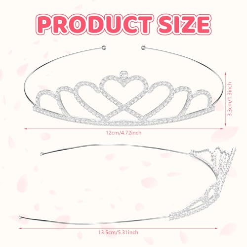 Hicarer 12 Pcs Tiaras for Girls Crystal Tiara Princess Crown for Kids Wedding Birthday