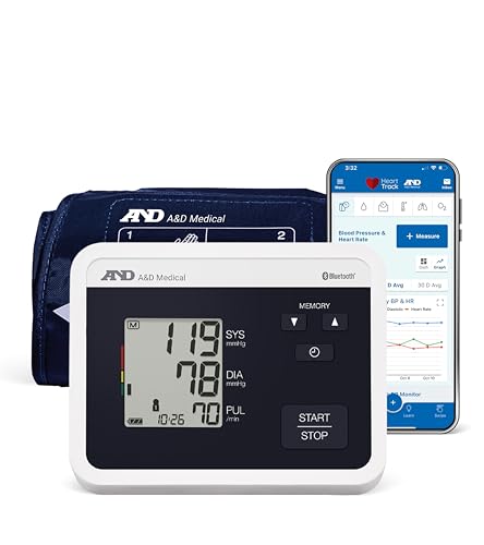 A&D Medical Multi-User Bluetooth Blood Pressure Monitor for Home Use - UA-770BLE - Wide Range Cuff (8.6-16.5" / 22-42cm), ...