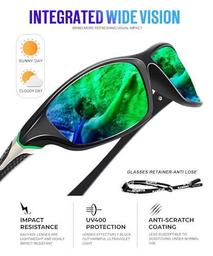 KALIYADI 4 Pack Polarized Sunglasses-Men Sports Sun-glasses: Mens Sunglasses UV Protection for Fishing Driving Cycling