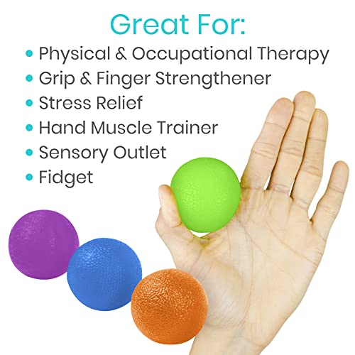 Vive Squeeze Balls for Hand Therapy, Exercise, Arthritis (w/ Rehab Video App) - Grip Strengthener Occupational Equipment f...