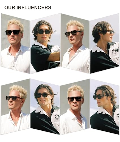 SOJOS Trendy Square Polarized Sunglasses for Women Men, Retro Vintage Womens Mens Rectangle Shades SJ2345