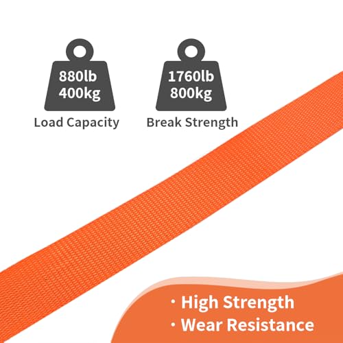 GreenGiggle 8 Pack Ratchet Strap 1 inch 15 Ft - 880 lbs Load Cap with 1760 lbs Breaking Limit, Heavy Duty Tie-Down Straps ...