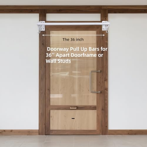 Purife Wall Mounted Doorway Pull Up Bar, Heavy Duty Strength Training Pull-Up Bars for Doorframe, Support Beam or Joist Mo...