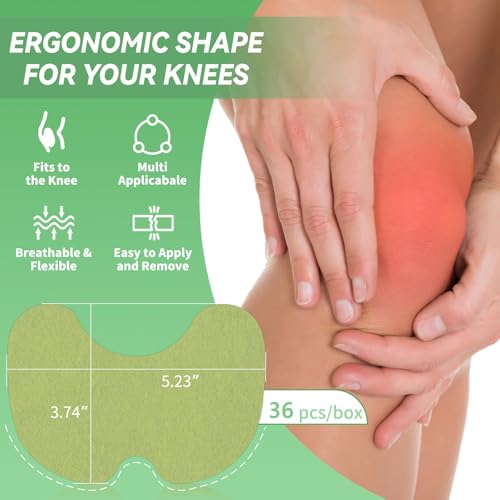 SILKYNICE Knee Patches, 36 Count Knee Pain Relief Patch, Knee Joint Relief Patches, Herbal Knee Patches for Relief Heat Pa...