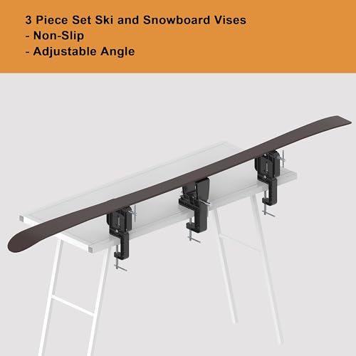 GALLOP Ski Vise - All Metal Tuning and Waxing Adjustable Angle,Ski Snowboard Clamp with Rubber Pads,Stable Ski Snowboard T...