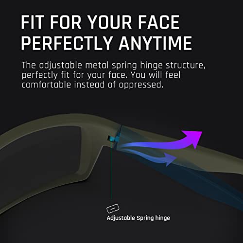TOREGE Sports Polarized Sunglasses for Men Women Flexible Frame Cycling Running Driving Fishing Mountaineering TR24