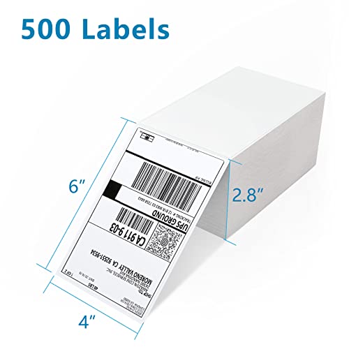 JADENS Thermal Labels, 500pcs 4×6 Shipping Labels