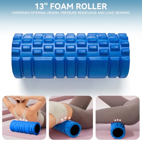 Krightlink 5 in 1 Foam Roller Set for Deep Tissue Muscle Massage, High Density Trigger Point Fitness Patented Exercise Foa...