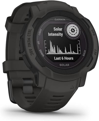 Garmin Instinct 2 Solar, GPS Outdoor Watch, Solar Charging Capabilities, Multi-GNSS Support, Tracbak Routing, Graphite (Re...