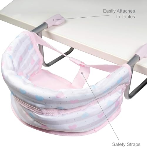 Adora Classic Pastel Pink Feeding Seat, Easy to Clean, Fun Design, Realistic Doll Accessory, Fits Most Dining Tables, Gift for Kids Ages 2 and Up