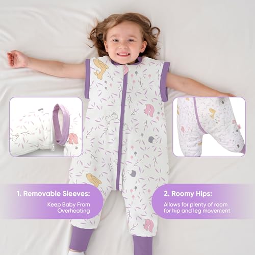 LAT Baby Sleep Bag with Feet Winter,3 Way Zip Wearable Blanket,Warm Sack for Toddler 2.5 TOG-Sleepsuit Removable Sleeves