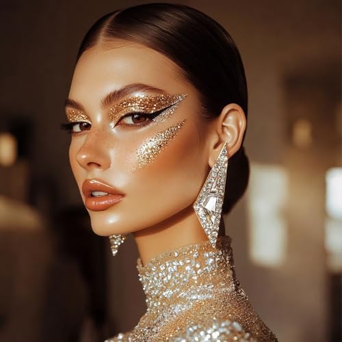 10 Colors Body Glitter,Face Glitter Makeup for Kids Women,Sparkly Chunky Hair Glitter for Eye Lip Hair Nails,Mardi Gras Gl...