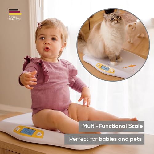 Beurer BY80 Digital Baby Scale, Infant Scale for Weighing in Pounds, Ounces, or Kilograms up to 44 lbs, Newborn Baby Scale...