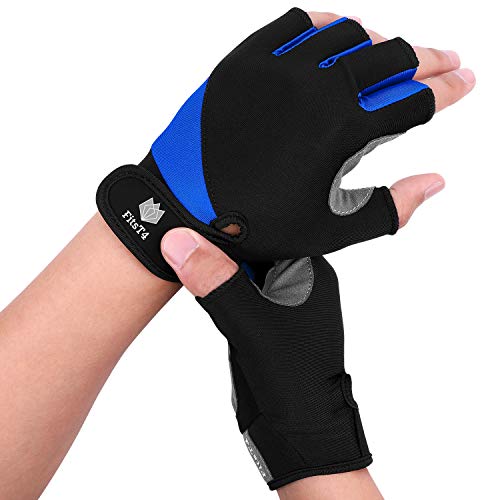 FitsT4 Sports Half Finger Padded Palm Gloves for Diving, Sailing, Jet Skiing, Stand-UP Boarding, Kayaking and Water Skiin...