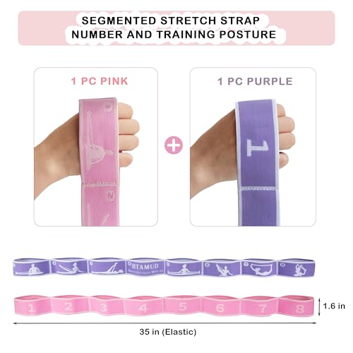 BTAMUD 2 Pcs Kids Stretch Bands Dance Stretching Straps for Children Gymnastics Equipment Dance Training Elastic Band for ...