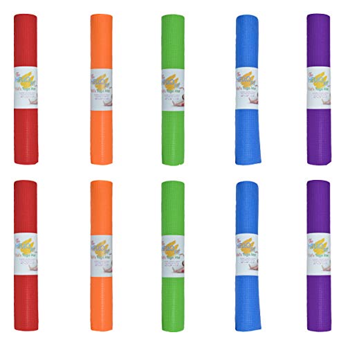 Hello Fit Kids Yoga Mats, 60" x 24" Exercise Mats, 4mm Non Slip Yoga Mat for Boys and Girls, Easy to Clean Kid's Workout M...