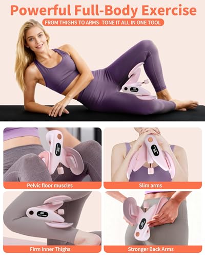 Seiyeje Thigh Master, Kegel Exerciser for Women, Pelvic Floor & Hip Trainer with 5 Resistance Bands, Thigh Glutes and Leg ...