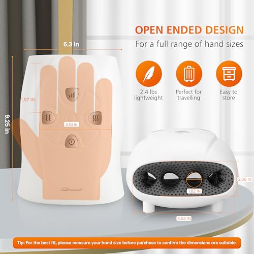 Snailax Hand Massager with Heat and Compression, for Arthritis, Carpal Tunnel and Finger Numbness, FSA Eligible, Cordless ...