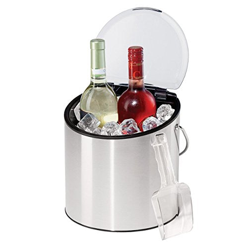 OGGI Wine & Ice Bucket- Ice Bucket with Lid & Ice Scoop, Wine Chiller Bucket, Tabletop Wine Chiller Holds 2 Bottles, Bar S...