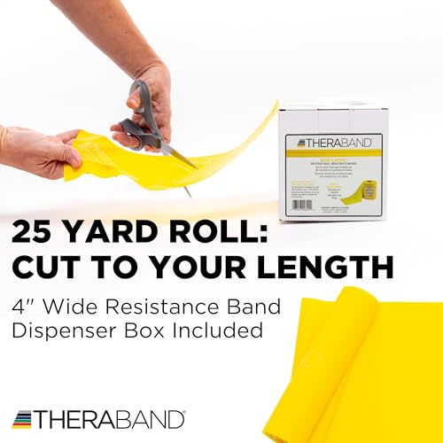 THERABAND Resistance Band 25 Yard Roll, Non-Latex Professional Elastic Stretch Bands for Upper & Lower Body Exercise Worko...