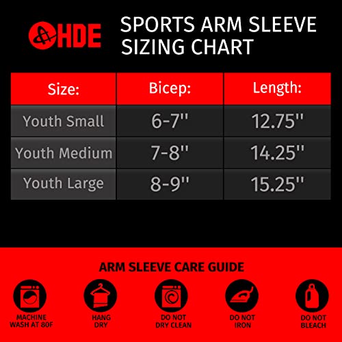 HDE Arm Compression Sleeves for Kids Basketball Shooting Sleeve Youth Sports Cooling Sun Protection Football Baseball 1 Pair