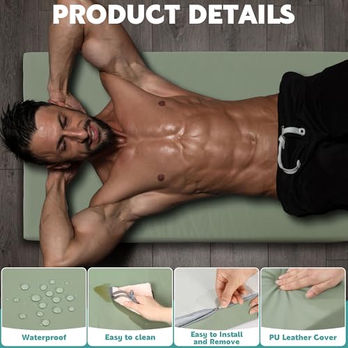 MABOZOO 2 Inch Thick Yoga Mat, 72''x24'x2" Foldable Extra Thick Exercise Mat Gymnastics Mat with PU Leather, Padded Yoga M...