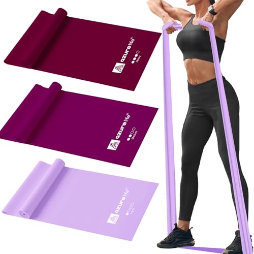 A AZURELIFE Resistance Bands,Professional Long Non-Latex Elastic Stretch Bands,Exercise Bands for Physical Therapy, Yoga, ...
