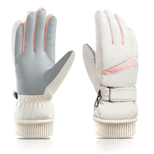 Feelorna Women Ski Gloves, Windproof Thermal Touchscreen Gloves Waterproof Winter Warm Snow Glove for Skiing Cycling Outdo...