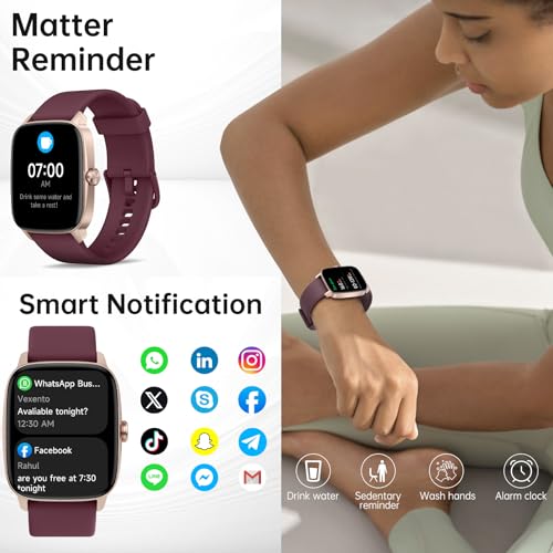 Smart Watches for Women Men with Bluetooth Call & AI Voice, 1.85" HD Fitness Tracker with Heart Rate SpO2 Sleep Monitor, 1...