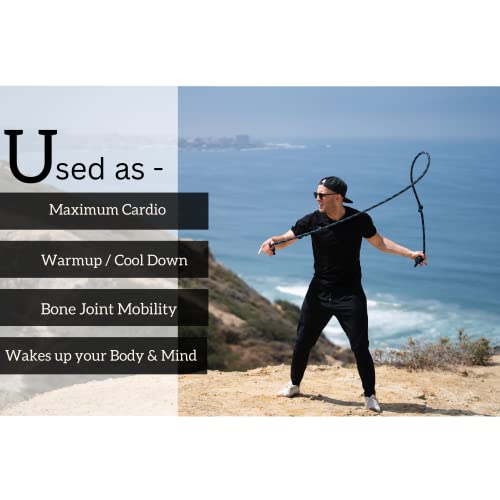 Flow Rope Exercise Jump Rope – 500g (1.10lb) Weighted Flow Jump Rope for Cardio, Boxing, HIIT & Upper Body Fitness – Adjus...