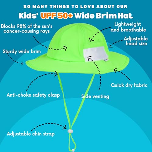 SwimZip Wide Brim Sun Hat | UPF 50+ Protection for Baby, Toddler, and Kids