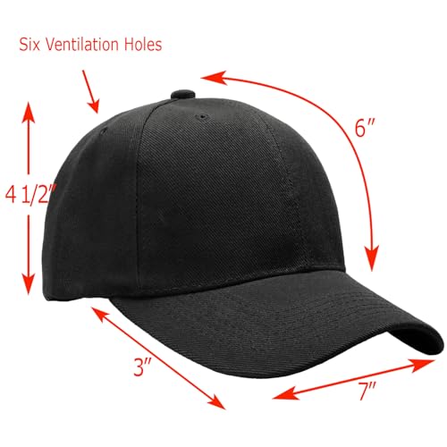 Falari Wholesale Bulk Lot 12-Pack Baseball Cap Adjustable Size Plain Blank Solid Color