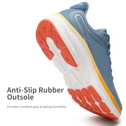 LUSWIN Men's Walking Shoes Lightweight Breathable Cushioning Running Shoes Athletic Tennis Workout Gym Non Slip Comfortabl...