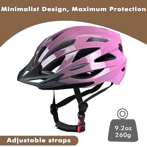 AISSTXOER Road Bike Helmet Adult Men & Women, Adjustable Lightweight Design (22-24.5 Inches) - Vented, Removable Visor & R...