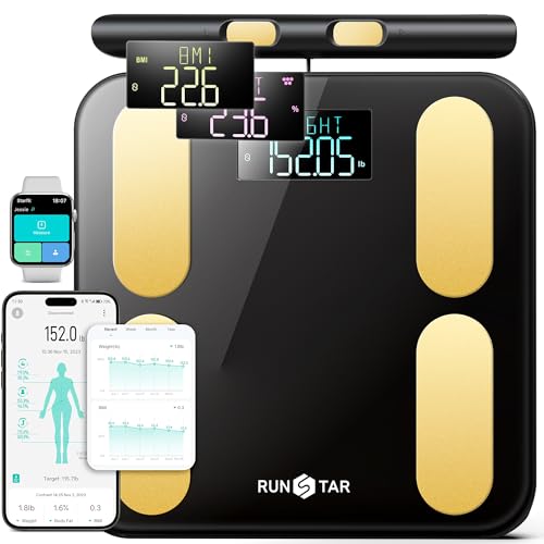 RunStar Scale for Body Weight and Fat, BMI Muscle Mass to 28 Body Composition, FSA&HSA Eligible Digital Bathroom Scales 8-...