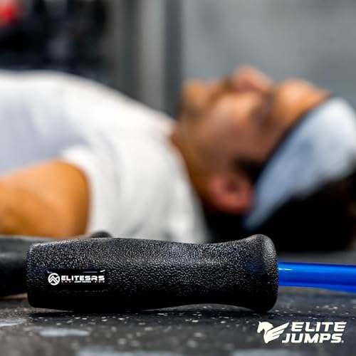 Elite Jumps Muay Thai + Mat Bundle | 1.2lb Weighted Jump Rope + Non-Slip Jump Rope Mat | Heavy Rope Training Set for Muay ...