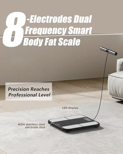 Gdncbm Scale for Body Weight - 8 Electrodes High Precision Digital Scale for BMI - 56 Body Composition Metrics - Bluetooth...