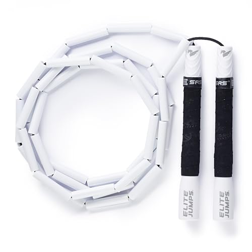 Elite Jumps - Heavy Beaded Jump Rope - 6.5oz Weighted Jump Rope for Women - Durable & Heavy Resistance - 10ft Long Adjusta...