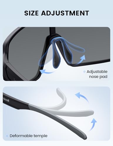 Lamicall XL Size Polarized Sports Sunglasses for Men Women, Large UV400 Protection Sun Glasses, Running Cycling Baseball