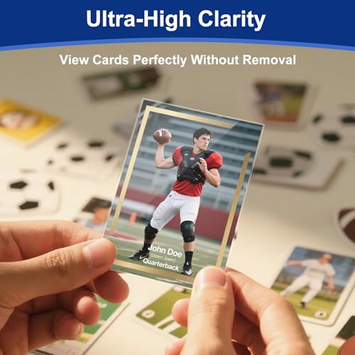 100 Pcs Soft Trading Card Sleeves, Top Loading Sleeves for Standard Cards 2.5" X 3.5"，Ultra-Clear Card Protector for Baseb...