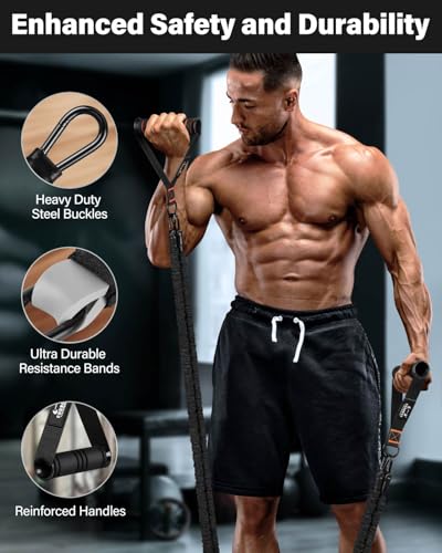 Resistance Bands, Exercise Bands, Resistance Bands for Working Out, Pull Up Assistance Bands, Work Out Bands with Handles ...
