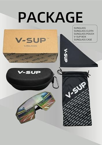 V-SUP Outdoor Lightweight Sport Sunglasses - UV400 for Biking, Baseball, Running, Cycling, Mountain Bicycle for Men & Women