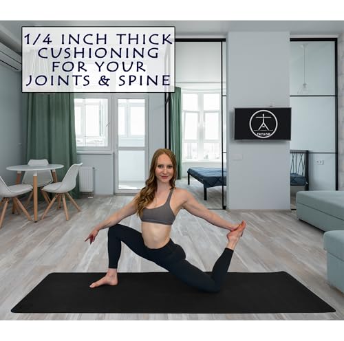 Tatago Extra Thick Yoga Mat Wide & XL-Our 10mm Extra Large Yoga Mat Thick Extra Wide And Long For Total Joint Cushioning. ...