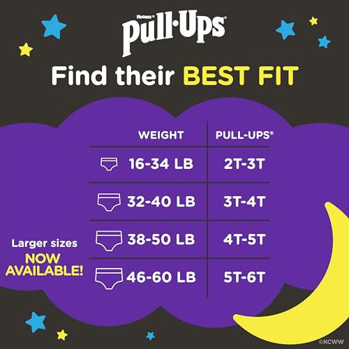 Pull-Ups Boys' Night-Time Potty Training Pants, Size 4T-5T Overnight Training Underwear (38-50 lbs), 92 Ct