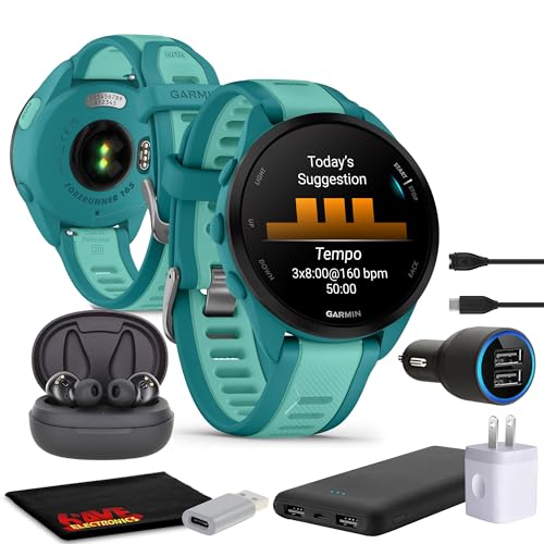 Garmin Forerunner 165 Music GPS Running Smartwatch, Fitness Tracker Smart Watch for Women and Men Bundle with Accessories...