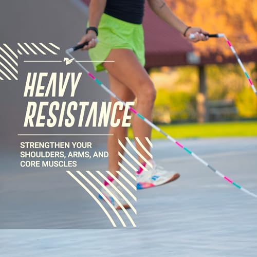 Elite Jumps - Heavy Beaded Jump Rope - 6.5oz Weighted Jump Rope for Women - Durable & Heavy Resistance - 10ft Long Adjusta...
