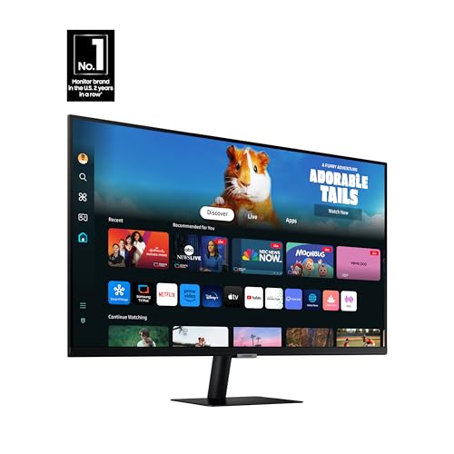 SAMSUNG 27-Inch M5 (M50D) Series FHD Smart Monitor with Streaming TV, Speakers, HDR10, Gaming Hub, Multiple Ports, Workout...