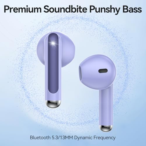 BHNYBWUL Wireless Earbuds, Bluetooth Headphones 5.4 Stereo 50 Hour Playback Ear Buds with LED Display and with ENC Noise C...