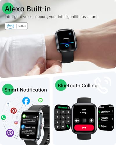WMK Smart Watches for Women, Alexa Built-in, Answer/Make Call,1.83" Display,10 Day Battery, Heart Rate/SpO2/Sleep Monitor,...